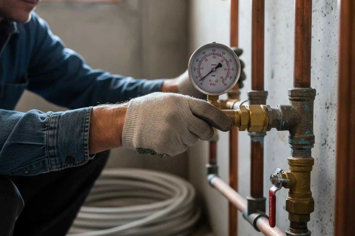 Pressure testing a repaired line during Water Line Repair in Sullivans Island